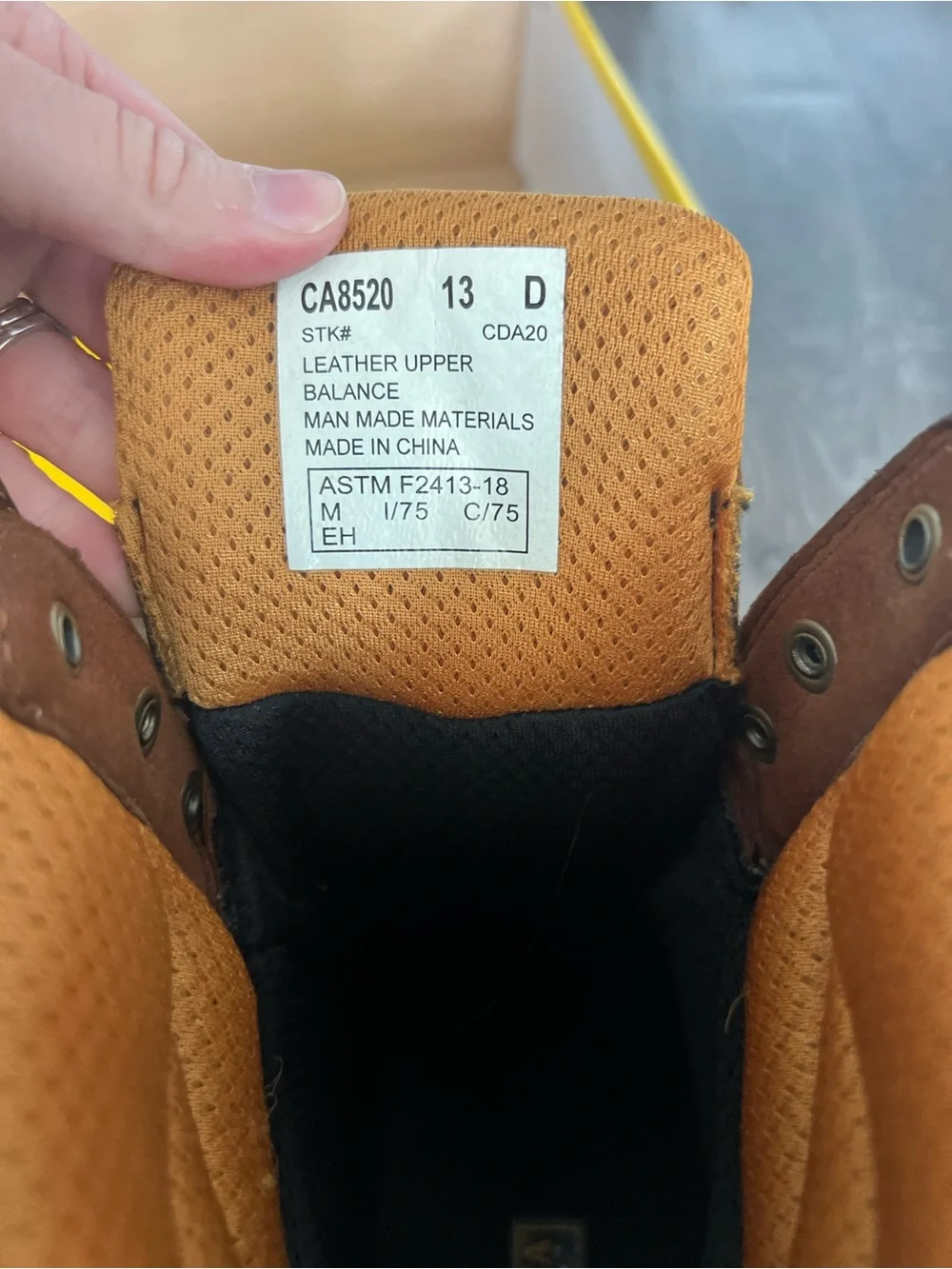 Men's Brown Leather Steel Toe Work Boots - Durable Safety Footwear size 13